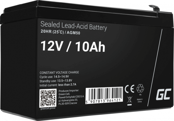 Green Cell AGM50 12V 10Ah UPS Akkumulátor