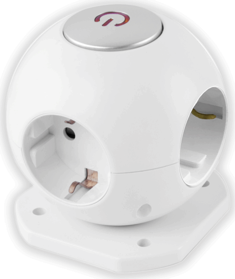 Entac ESC1.5G3-GLOBE 250V Gömb elosztó 4 aljzatos 1.5m - Fehér Entac ESC1.5G3-GLOBE 250V Gömb elosztó 4 aljzatos 1.5m - Fehér