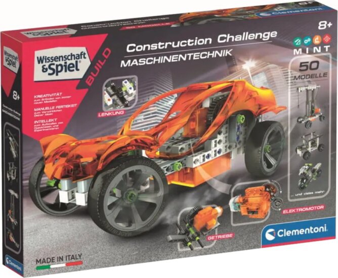 Clementoni 59285 Construction Challenge Géptechnika 250 darabos Építőjáték