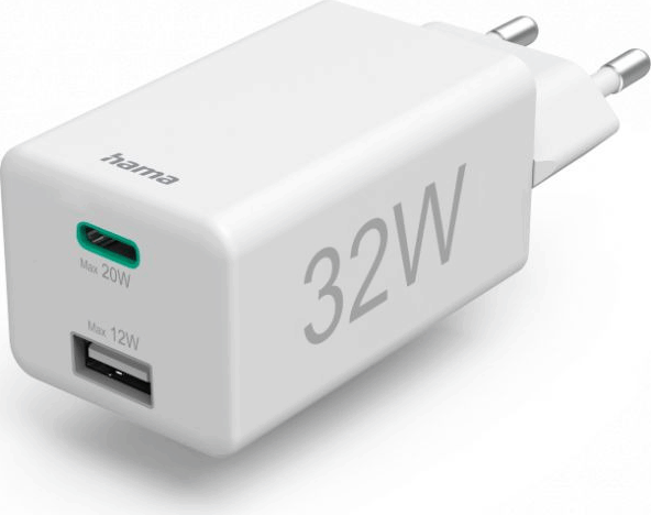 Hama 201691 FIC E3 USB-A / TYPE-C Hálózati töltő - Fehér (32W)