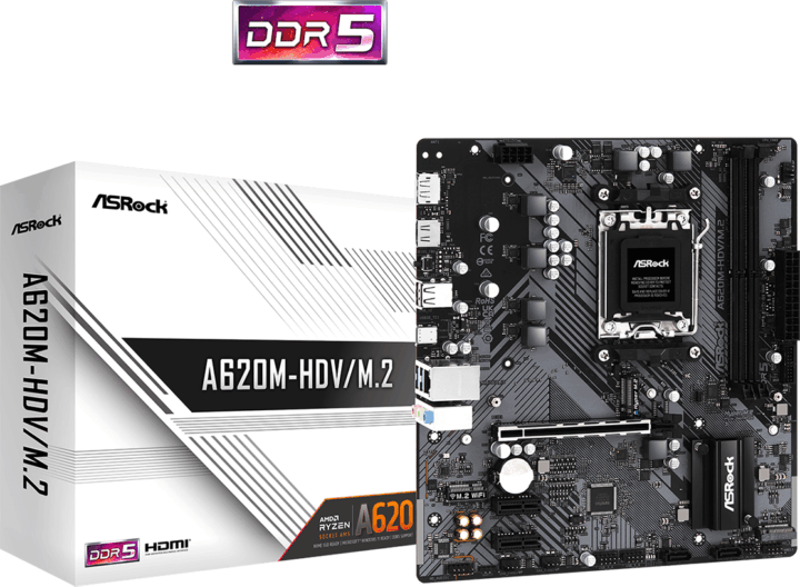 ASRock A620M-HDV/M.2 Alaplap ASRock A620M-HDV/M.2 Alaplap