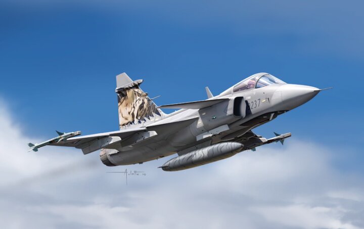 Italeri Jas 39 Gripen repülőgép műanyag modell (1:72)
