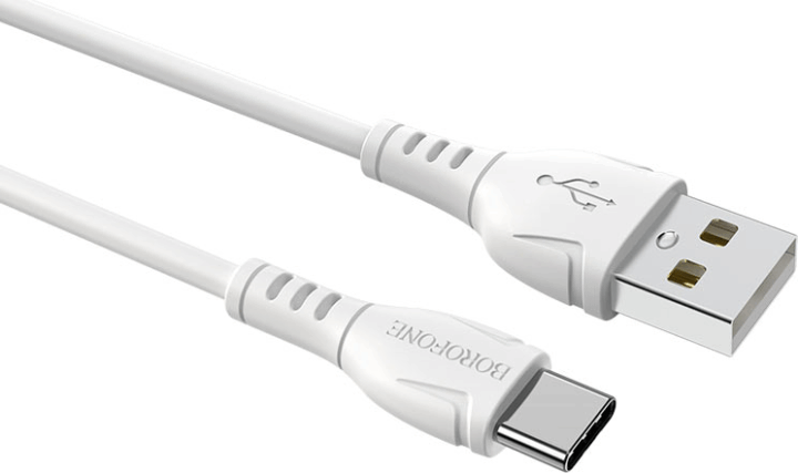 Borofone BX51 USB-C apa - Lightning apa 2.0 Adat és töltő kábel - Fehér (1m)