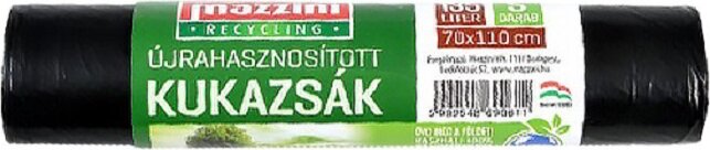 Mazzini Újrahasznosított szemeteszsák 135 l (5 db / tekercs) - Fekete