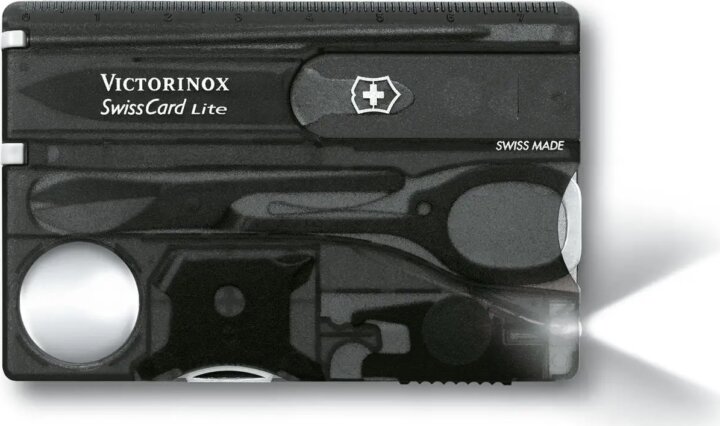 Victorinox SWISS CARD Lite Utazó készlet - Átlátszó Fekete