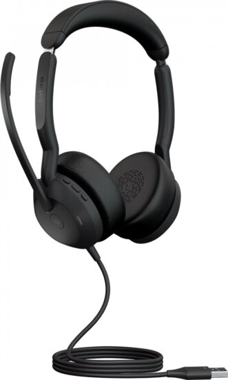 Jabra Evolve2 50 MS Stereo USB-A / Wireless Headset - Fekete Jabra Evolve2 50 MS Stereo USB-A / Wireless Headset - Fekete