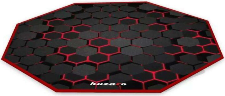 Huzaro FloorMat 2.0 Gaming szőnyeg - Fekete/Piros (120 x 120 cm)