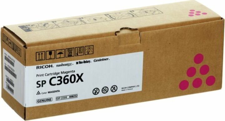 Ricoh SP C360X Eredeti Nagy kapacitású Toner Magenta (408252)