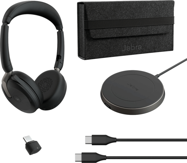 Jabra Evolve2 65 Flex Duo WLC Wireless Headset - Fekete Jabra Evolve2 65 Flex Duo WLC Wireless Headset - Fekete