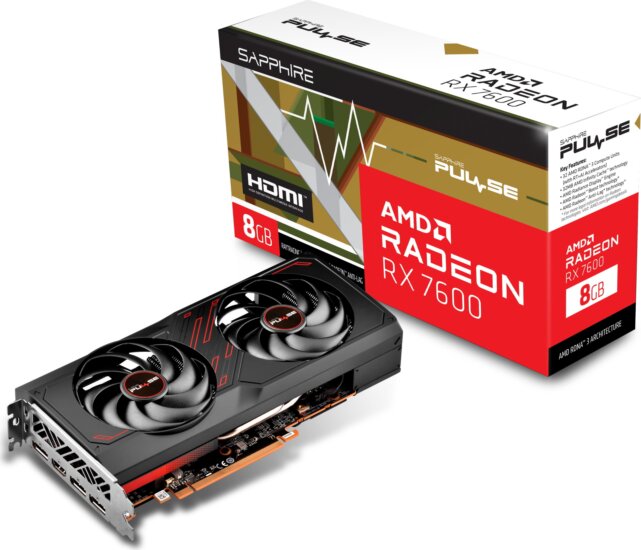 Sapphire Radeon RX 7600 8GB GDDR6 Pulse Videókártya
