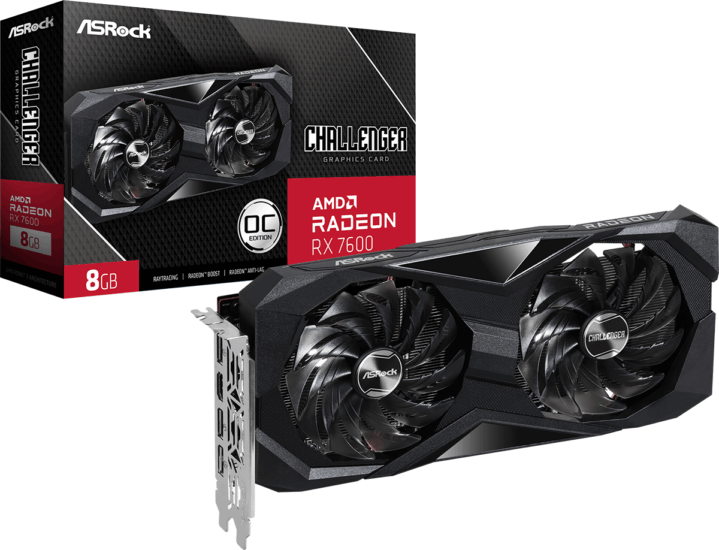 ASRock Radeon RX 7600 8GB GDDR6 Challenger OC Videókártya ASRock Radeon RX 7600 8GB GDDR6 Challenger OC Videókártya