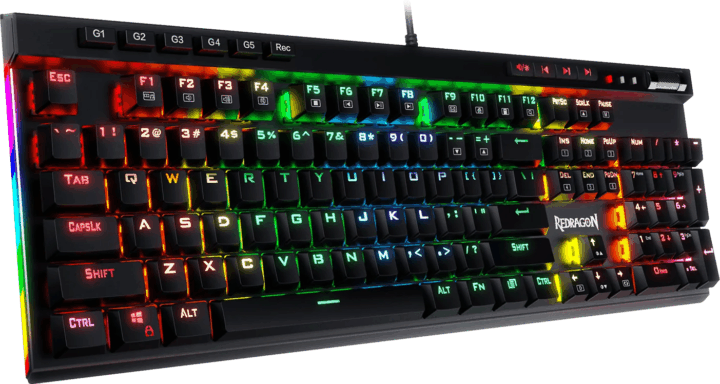 Redragon K580 VATA RGB (Red Switches) Vezetékes Mechanikus Gaming Billentyűzet - Magyar