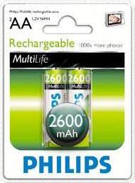 Philips R6B2A260 nikkel-fém hidrid 2600MAH AA Akkumulátor (2db/csomag)