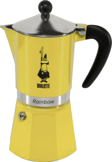 Bialetti 4983 Rainbow 6 személyes kotyogós kávéfőző - Sárga Bialetti 4983 Rainbow 6 személyes kotyogós kávéfőző - Sárga