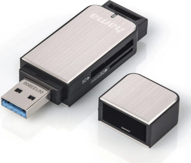 Hama 123900 USB 3.0 Külső kártyaolvasó - Fekete/Ezüst