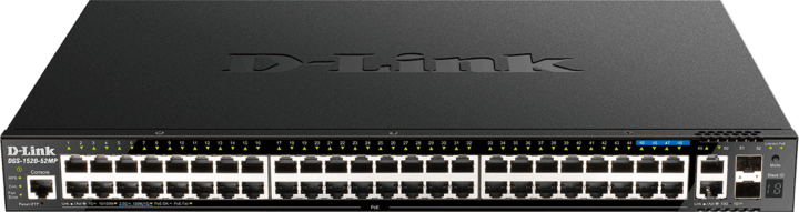 D-Link DGS-1520-52MP/E Gigabit PoE Smart Switch - Fekete D-Link DGS-1520-52MP/E Gigabit PoE Smart Switch - Fekete