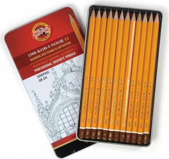 Koh-i-Noor Graphic Hatszögletű grafitceruza készlet (12 db / csomag)