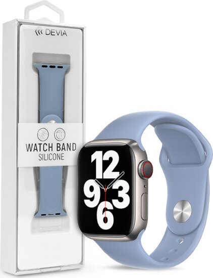 Devia Deluxe Series Apple Watch S4/S5/S6/S7/S8/S9/SE/Ultra Szilikon Sport szíj 42/44/45/49mm - Kék