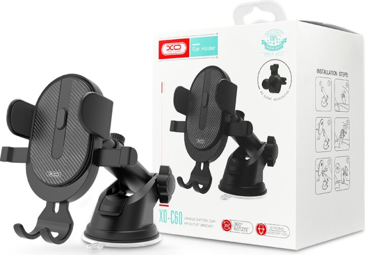 XO C60 6" Mobiltelefon autós tartó- Fekete
