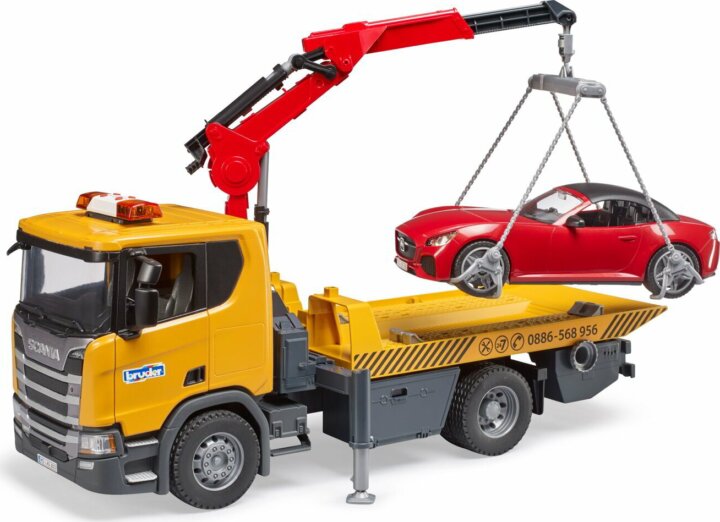 Bruder Scania Super 560R Autómentő kamion - Sárga
