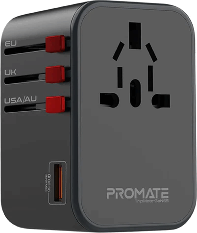 Promate TripMate-GaN65 2x USB-C / USB-A Hálózati töltő - Fekete (65W) Promate TripMate-GaN65 2x USB-C / USB-A Hálózati töltő - Fekete (65W)