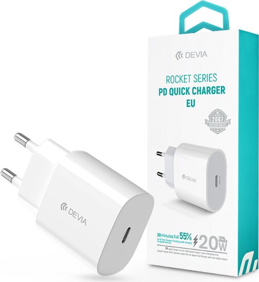Devia Rocket USB-C Hálózati töltő - Fehér (20W)