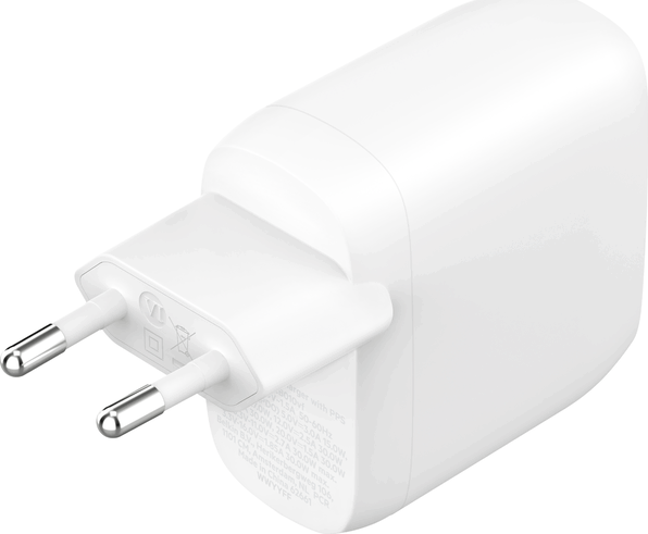 Belkin BoostCharge Pro 2x USB-C Hálózati Gyorstöltő Adapter 60W - Fehér