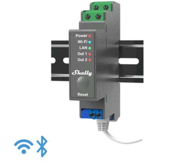 Shelly Pro 2 Okosrelé - Wifi+Ethernet (16 A) Shelly Pro 2 Okosrelé - Wifi+Ethernet (16 A)