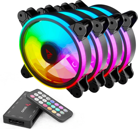 Savio FAN-01 120mm ARGB Rendszerhűtő - Fekete (4db/csomag) Savio FAN-01 120mm ARGB Rendszerhűtő - Fekete (4db/csomag)