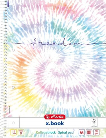 Herlitz Batik Freedom 80 lapos A4 vonalas spirálfüzet