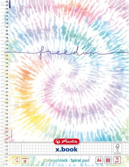 Herlitz Batik Freedom 80 lapos A4 négyzetrácsos spirálfüzet