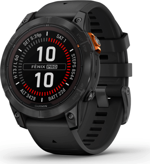 Garmin Fenix 7 Pro Solar (47mm) Okosóra (Szilikon szíj) - Palaszürke