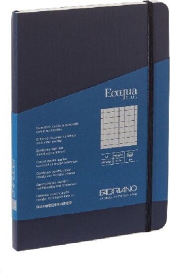 Fabriano Ecoqua Plus 80 lapos A5 négyzetrácsos notesz - Sötétkék