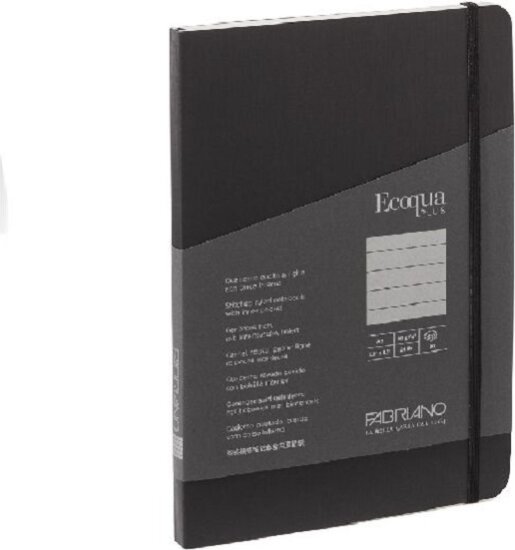 Fabriano Ecoqua Plus 80 lapos A5 vonalas notesz - Fekete