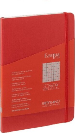 Fabriano Ecoqua Plus 80 lapos A5 négyzetrácsos notesz - Piros