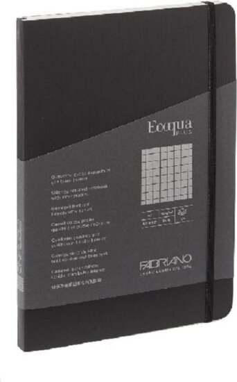 Fabriano Ecoqua Plus 80 lapos A5 négyzetrácsos notesz - Fekete