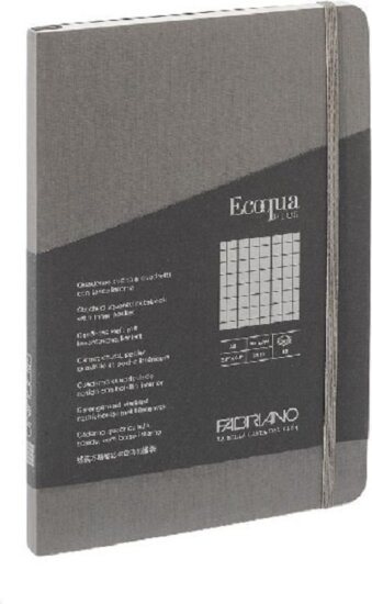 Fabriano Ecoqua Plus 80 lapos A5 négyzetrácsos notesz - Szürke