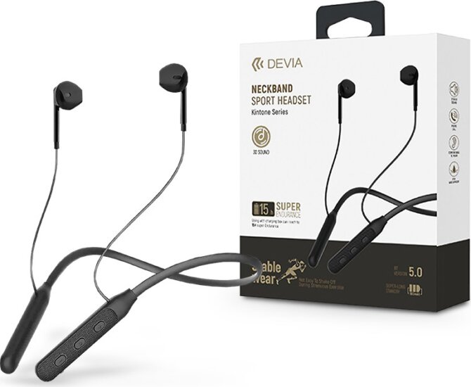 Devia Kintone Series Nyakpántos Wireless Headset - Fekete