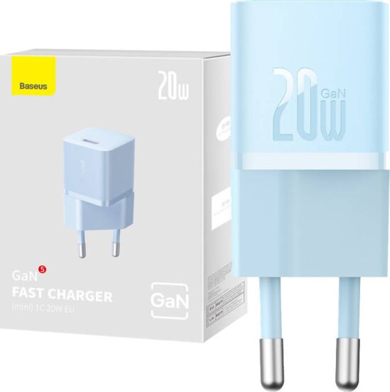 Baseus GaN5 USB-C Mini Hálózati töltő - Kék (20W)