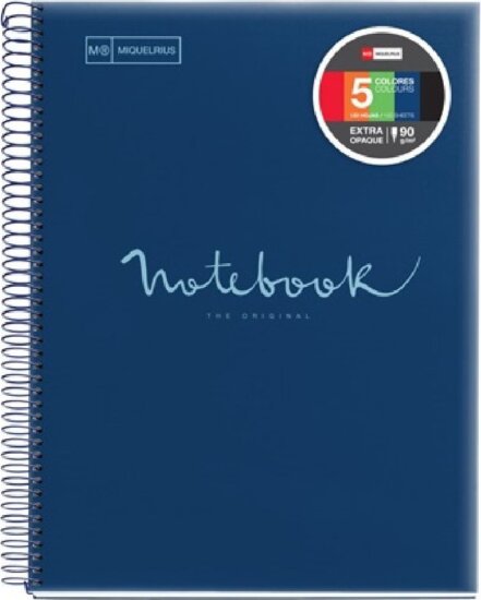 Miquelrius Emotions 120 lapos A5 vonalas spirálfüzet - Sötétkék Miquelrius Emotions 120 lapos A5 vonalas spirálfüzet - Sötétkék