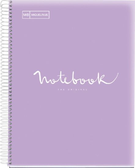 Miquelrius Emotions 5x24 lapos A4 kockás spirálfüzet - Levendula