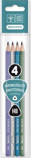 Ars Una Háromszögletű "HB" Grafitceruza készlet pöttyös (4 db / csomag)