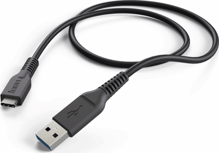 Hama 201594 USB-A apa - USB-C apa 3.1 Adat és töltőkábel - Fekete (1m)
