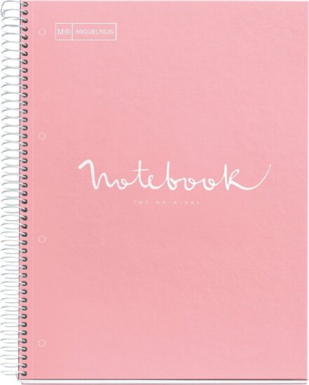 Miquelrius Emotions 5x24 lapos A4 kockás spirálfüzet - Pink