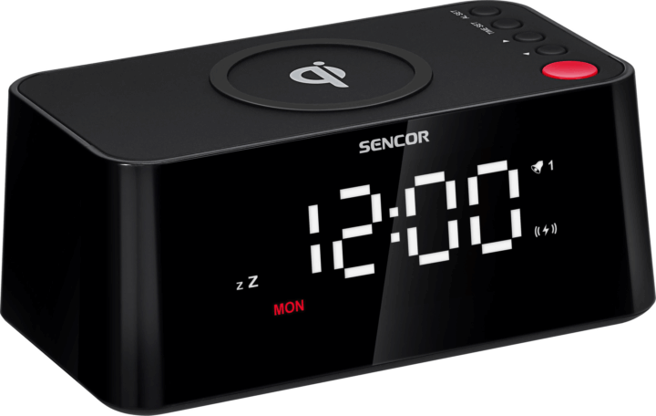 Sencor SDC 7600 Qi Rádiós ébresztőóra - Fekete