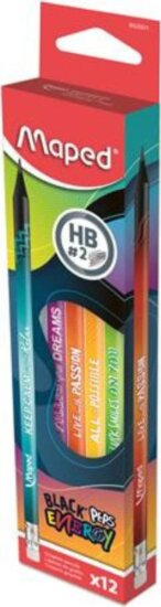 Maped Black Peps Energy Háromszög alakú grafitceruza készlet (12 db / csomag)