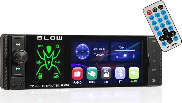 BLOW Spider 4CAL RDS RGB Autó HiFi fejegység