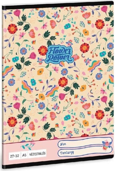 Ars Una Flower Power 23 (5260) A5 27-32 kockás füzet