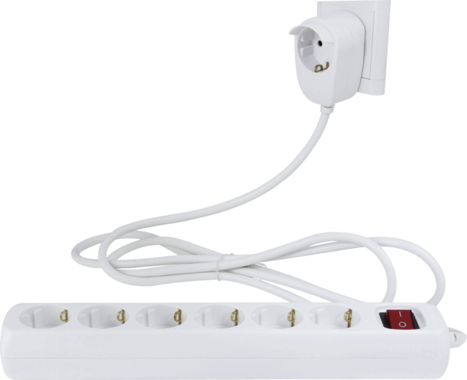 REV 220V Túlfeszültség védő elosztó 6+1 aljzatos 2m - Fehér REV 220V Túlfeszültség védő elosztó 6+1 aljzatos 2m - Fehér