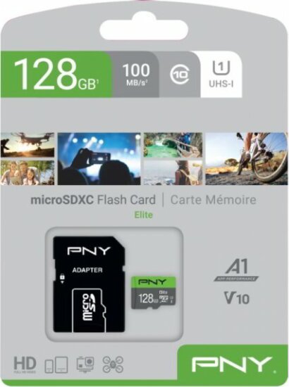 PNY 128GB Elite microSDXC UHS-I CL10 Memóriakártya + Adapter PNY 128GB Elite microSDXC UHS-I CL10 Memóriakártya + Adapter